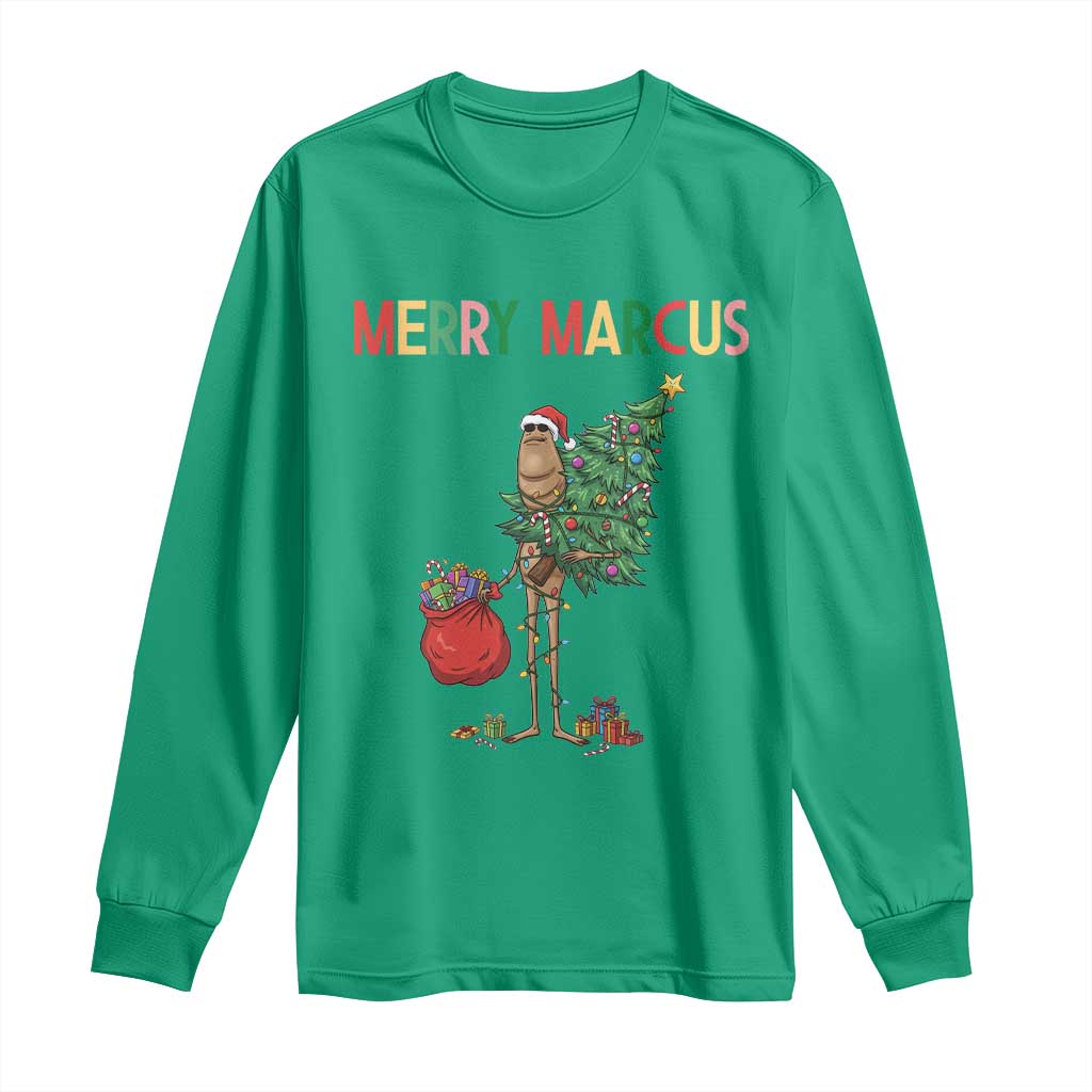 Marcus The Worm Christmas Meme Long Sleeve Shirt - Wonder Print Shop
