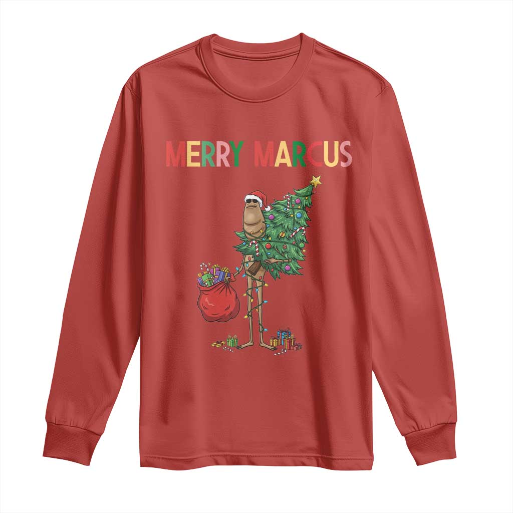 Marcus The Worm Christmas Meme Long Sleeve Shirt - Wonder Print Shop