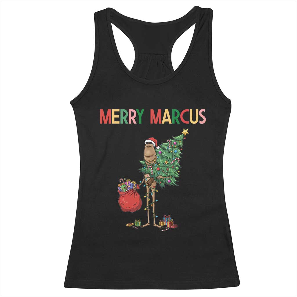 Marcus The Worm Christmas Meme Racerback Tank Top - Wonder Print Shop