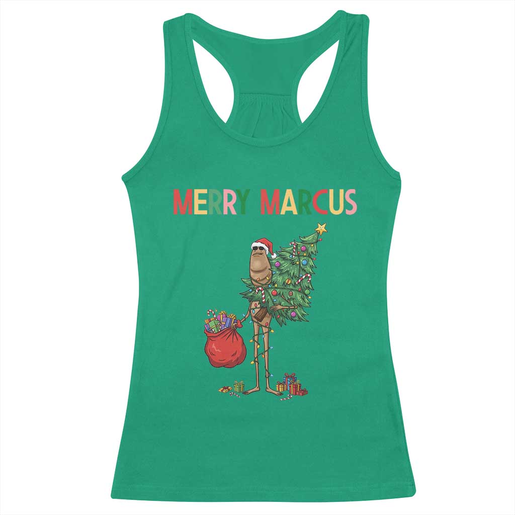 Marcus The Worm Christmas Meme Racerback Tank Top - Wonder Print Shop