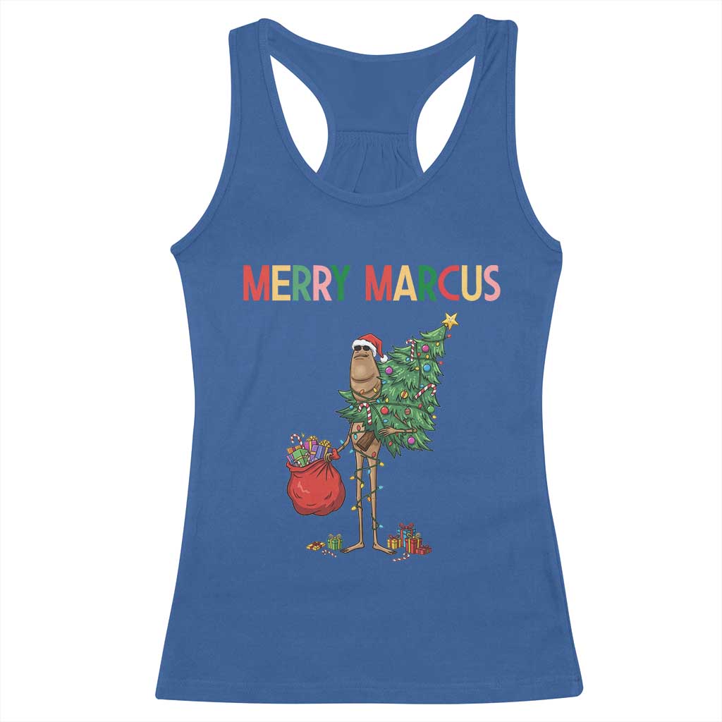Marcus The Worm Christmas Meme Racerback Tank Top - Wonder Print Shop