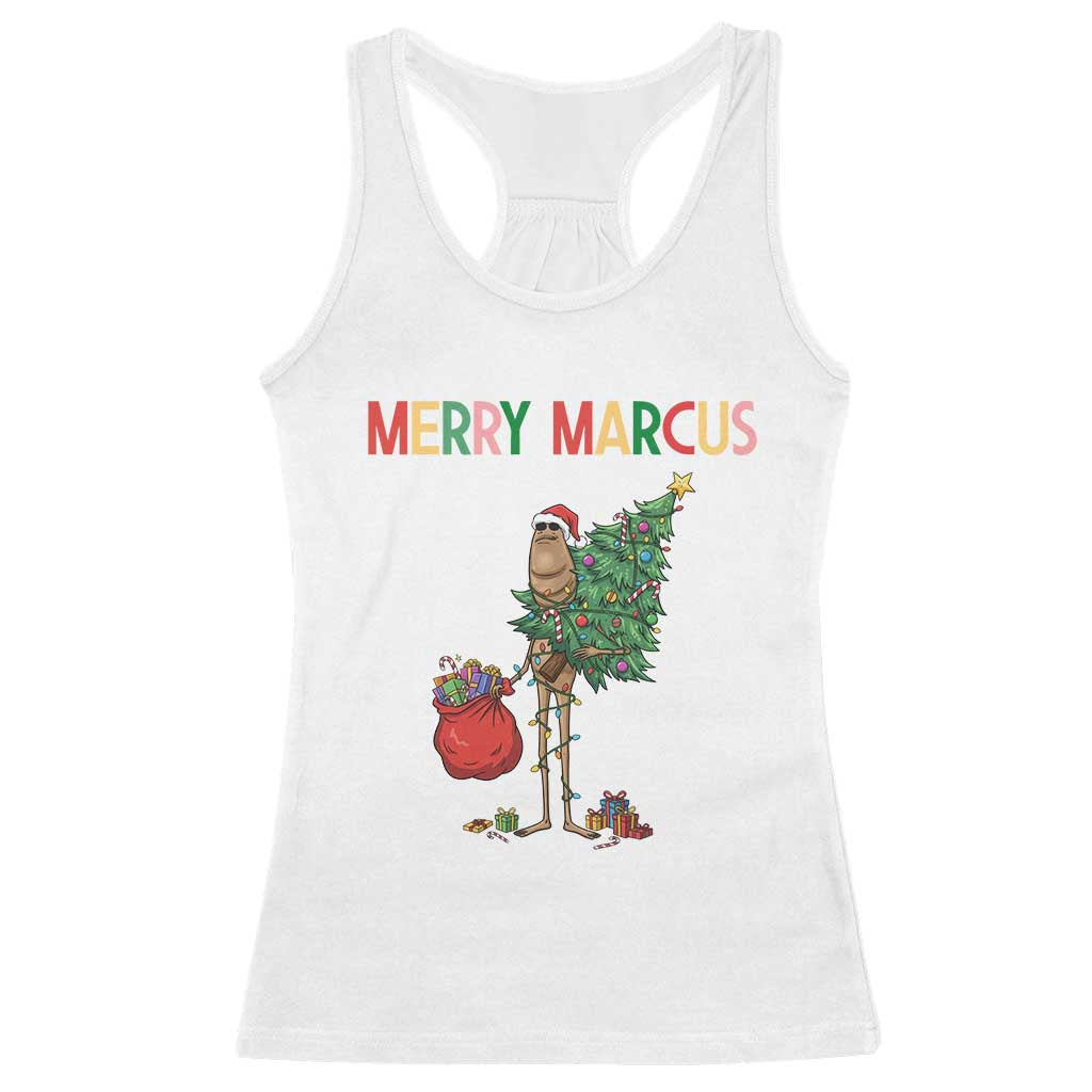 Marcus The Worm Christmas Meme Racerback Tank Top - Wonder Print Shop