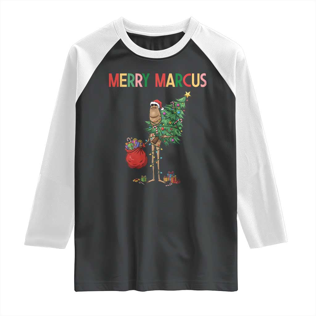 Marcus The Worm Christmas Meme Raglan Shirt - Wonder Print Shop