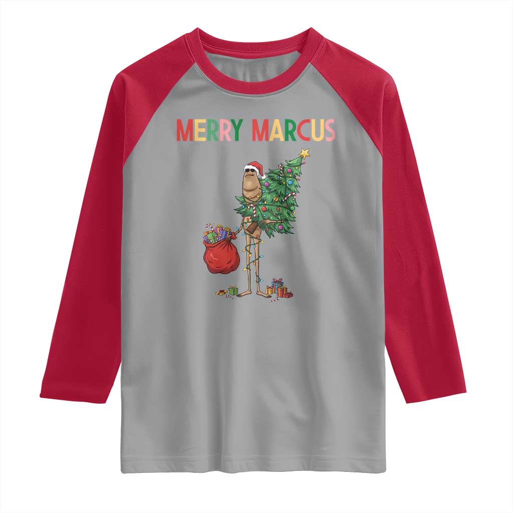 Marcus The Worm Christmas Meme Raglan Shirt - Wonder Print Shop