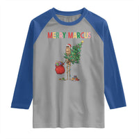Marcus The Worm Christmas Meme Raglan Shirt - Wonder Print Shop