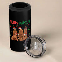 Marcus The Worm Christmas Meme 4 in 1 Can Cooler Tumbler Funny Brain Rot Gen Z Xmas - Wonder Print Shop