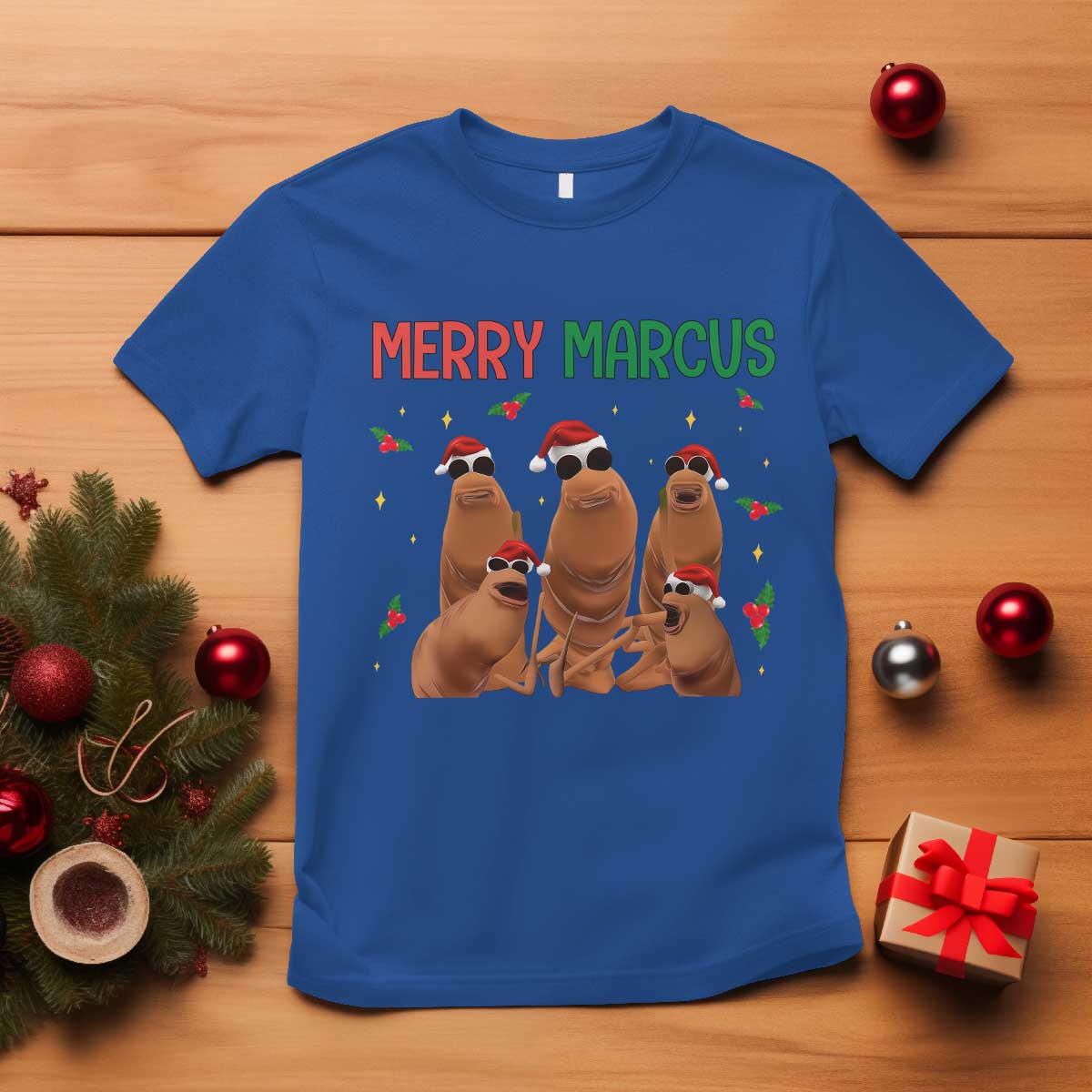 Marcus The Worm Christmas Meme T Shirt Funny Brain Rot Gen Z Xmas - Wonder Print Shop
