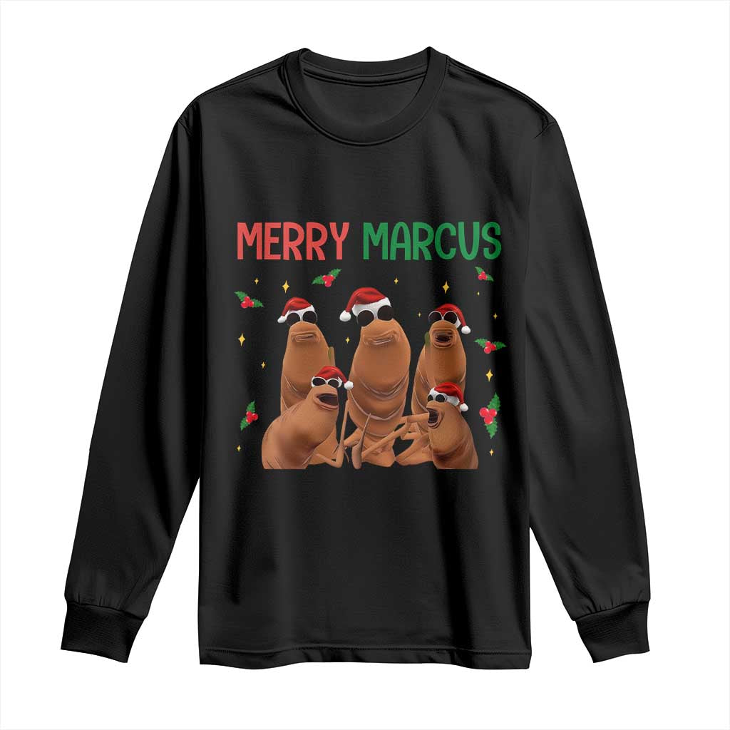 Marcus The Worm Christmas Meme Long Sleeve Shirt Funny Brain Rot Gen Z Xmas - Wonder Print Shop