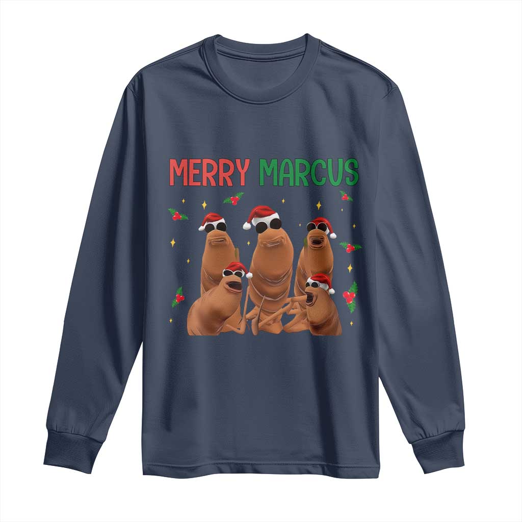 Marcus The Worm Christmas Meme Long Sleeve Shirt Funny Brain Rot Gen Z Xmas - Wonder Print Shop