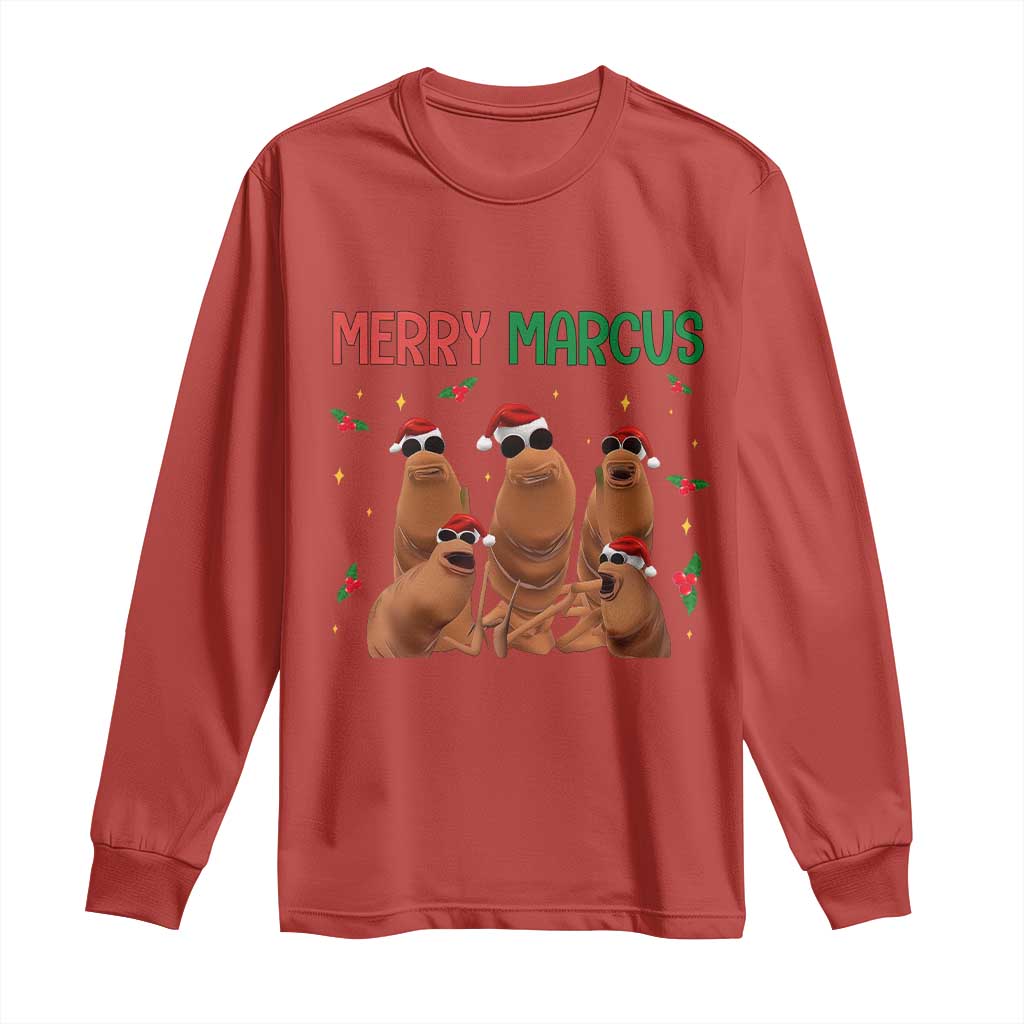 Marcus The Worm Christmas Meme Long Sleeve Shirt Funny Brain Rot Gen Z Xmas - Wonder Print Shop