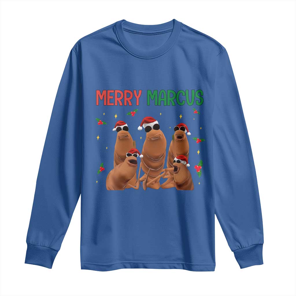 Marcus The Worm Christmas Meme Long Sleeve Shirt Funny Brain Rot Gen Z Xmas - Wonder Print Shop