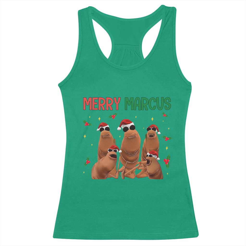 Marcus The Worm Christmas Meme Racerback Tank Top Funny Brain Rot Gen Z Xmas - Wonder Print Shop
