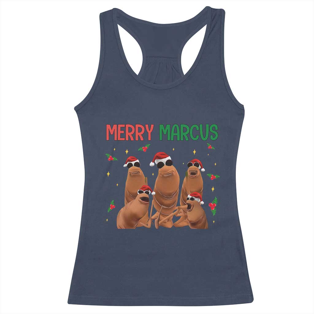Marcus The Worm Christmas Meme Racerback Tank Top Funny Brain Rot Gen Z Xmas - Wonder Print Shop