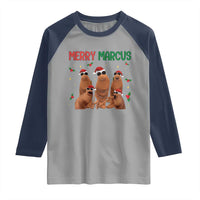 Marcus The Worm Christmas Meme Raglan Shirt Funny Brain Rot Gen Z Xmas - Wonder Print Shop