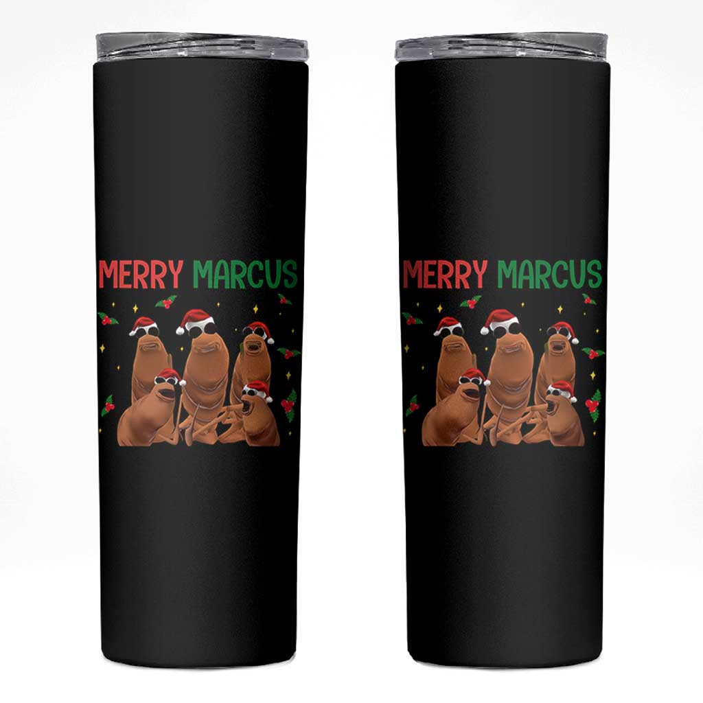 Marcus The Worm Christmas Meme Skinny Tumbler Funny Brain Rot Gen Z Xmas - Wonder Print Shop