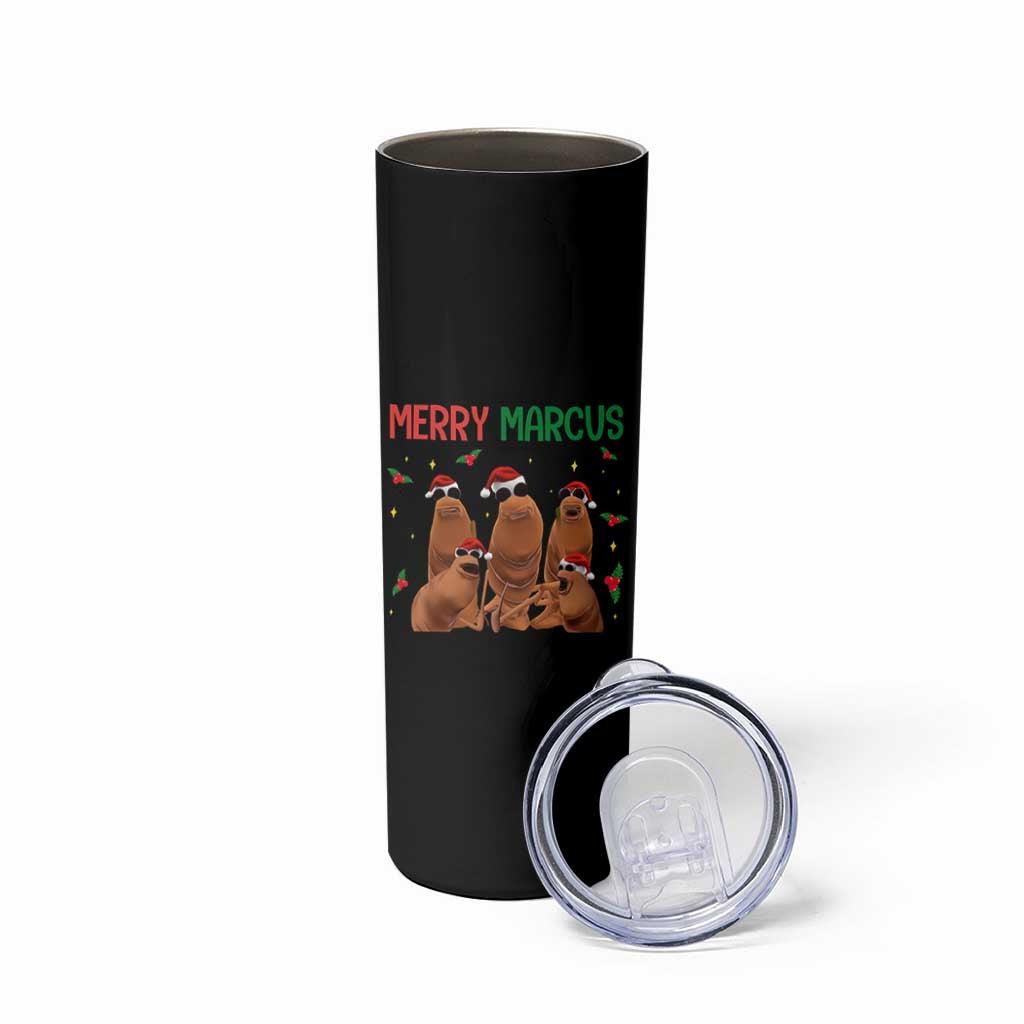 Marcus The Worm Christmas Meme Skinny Tumbler Funny Brain Rot Gen Z Xmas - Wonder Print Shop