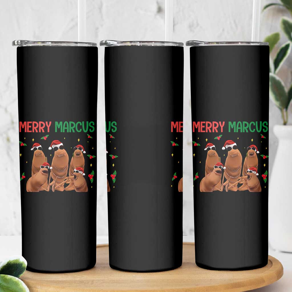 Marcus The Worm Christmas Meme Skinny Tumbler Funny Brain Rot Gen Z Xmas - Wonder Print Shop