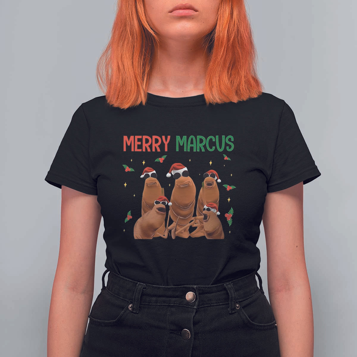 Marcus The Worm Christmas Meme T Shirt For Women Funny Brain Rot Gen Z Xmas - Wonder Print Shop