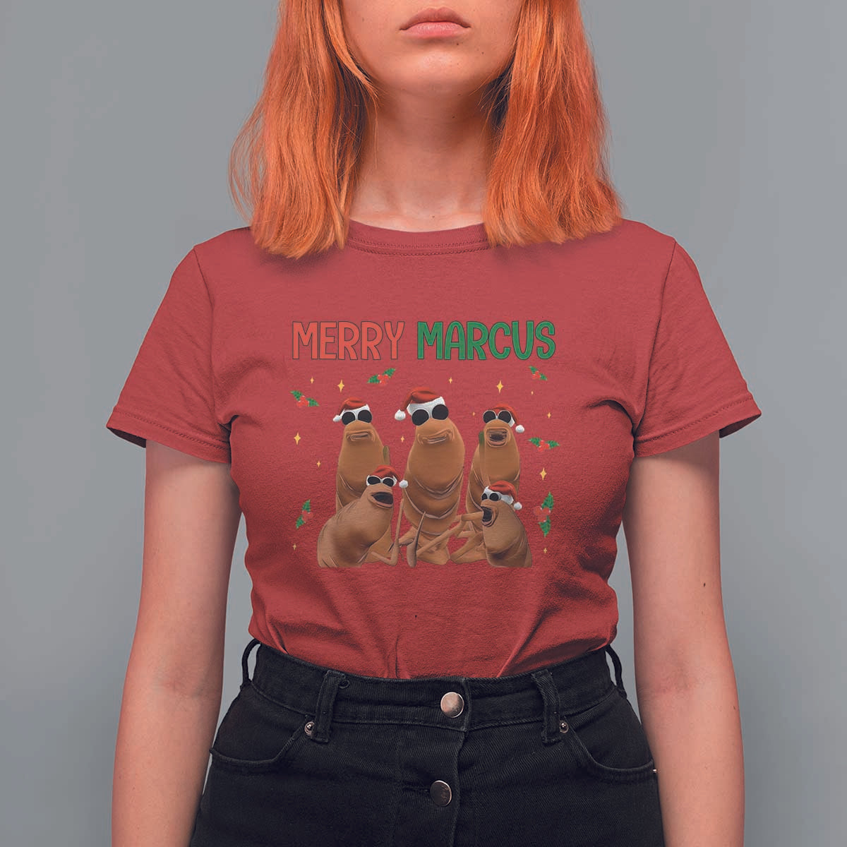Marcus The Worm Christmas Meme T Shirt For Women Funny Brain Rot Gen Z Xmas - Wonder Print Shop