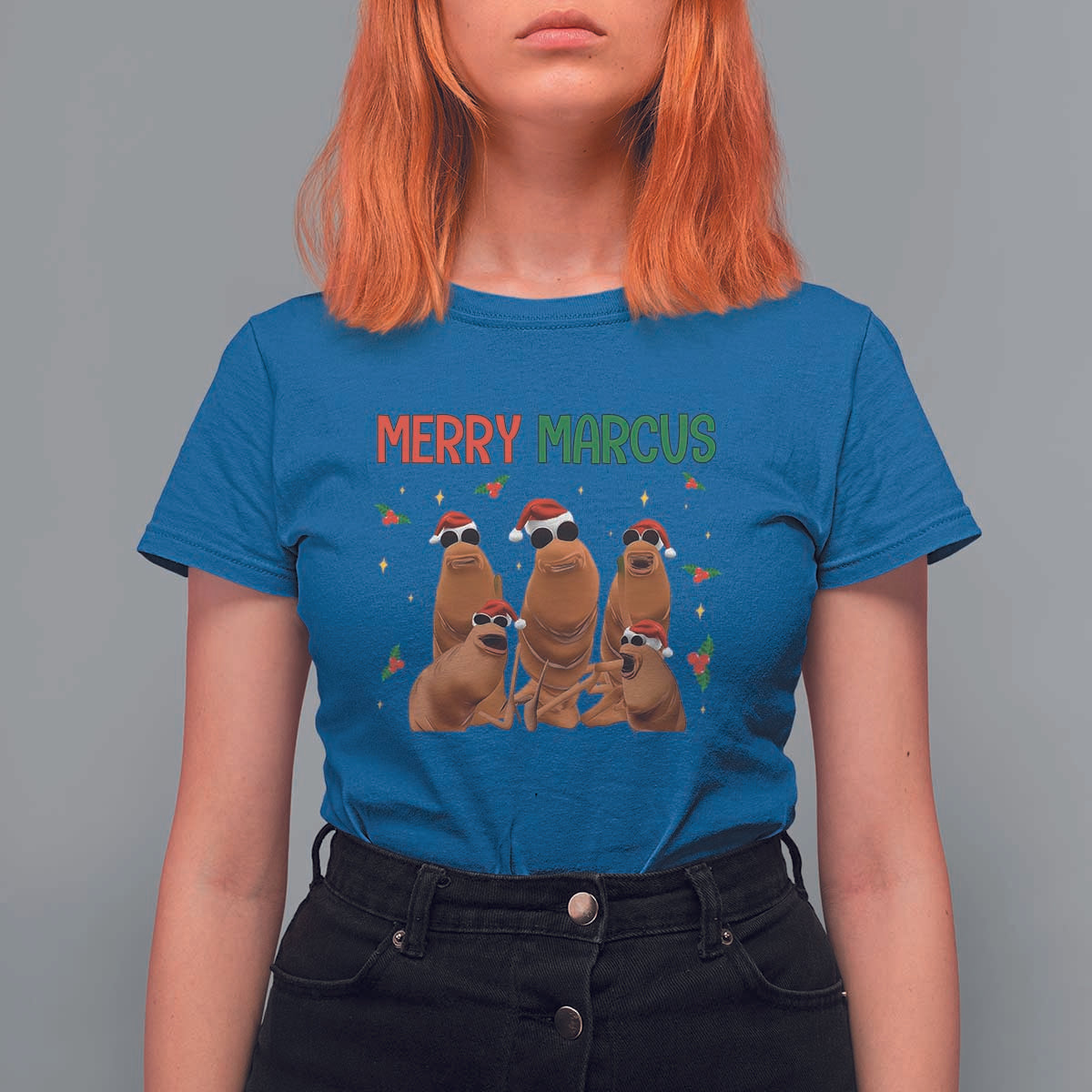 Marcus The Worm Christmas Meme T Shirt For Women Funny Brain Rot Gen Z Xmas - Wonder Print Shop