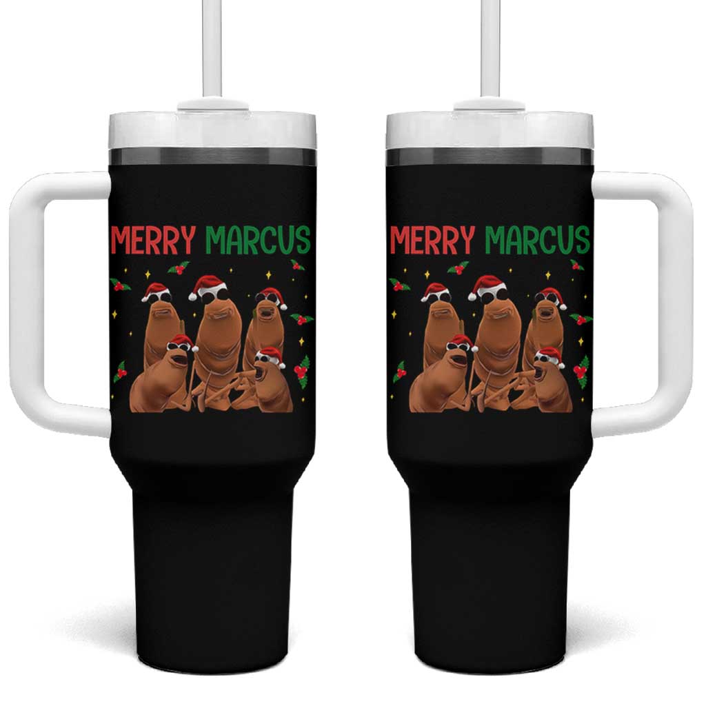 Marcus The Worm Christmas Meme Tumbler With Handle Funny Brain Rot Gen Z Xmas - Wonder Print Shop