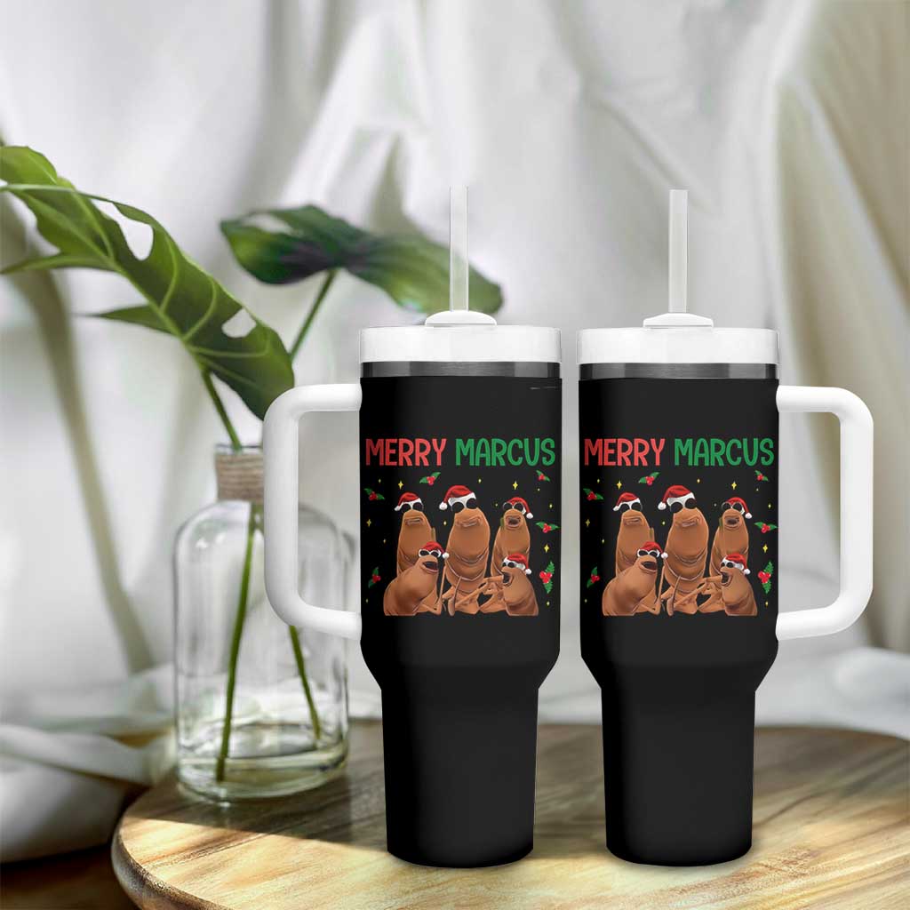 Marcus The Worm Christmas Meme Tumbler With Handle Funny Brain Rot Gen Z Xmas - Wonder Print Shop