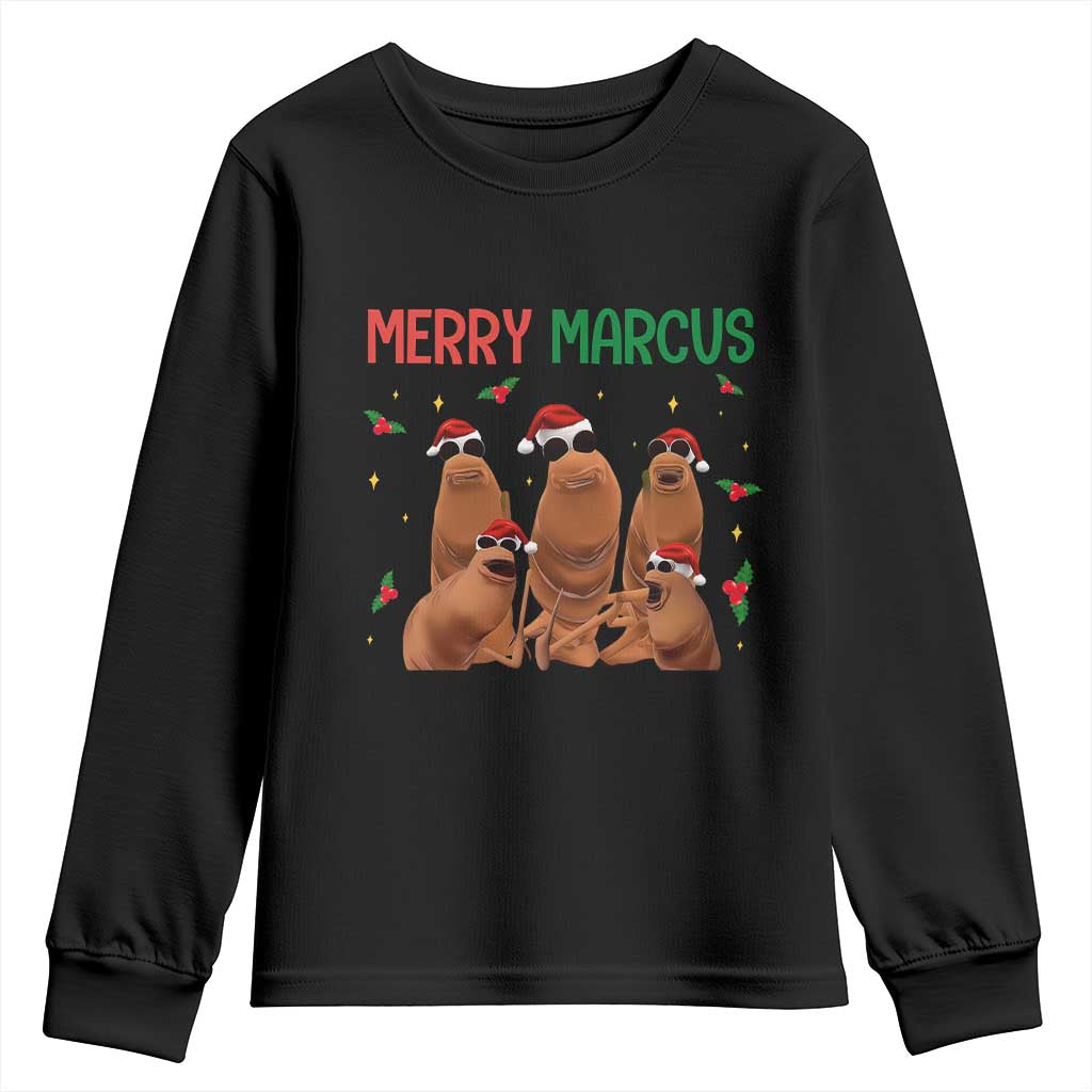 Marcus The Worm Christmas Meme Youth Sweatshirt Funny Brain Rot Gen Z Xmas - Wonder Print Shop