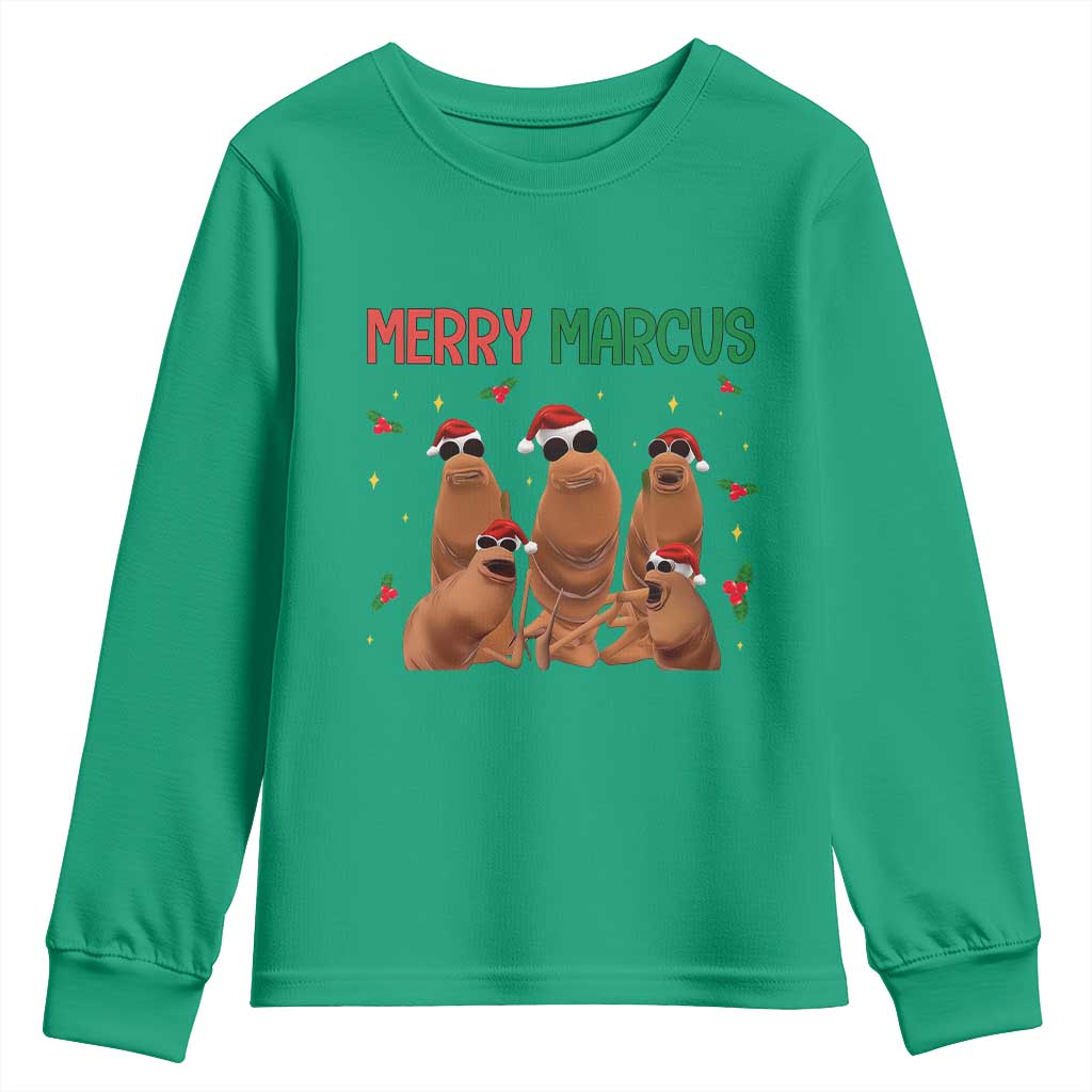 Marcus The Worm Christmas Meme Youth Sweatshirt Funny Brain Rot Gen Z Xmas - Wonder Print Shop