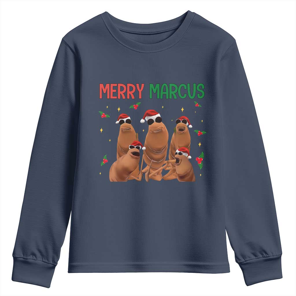 Marcus The Worm Christmas Meme Youth Sweatshirt Funny Brain Rot Gen Z Xmas - Wonder Print Shop