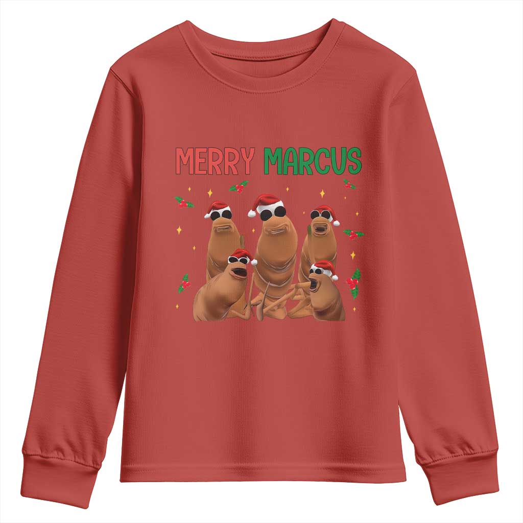 Marcus The Worm Christmas Meme Youth Sweatshirt Funny Brain Rot Gen Z Xmas - Wonder Print Shop