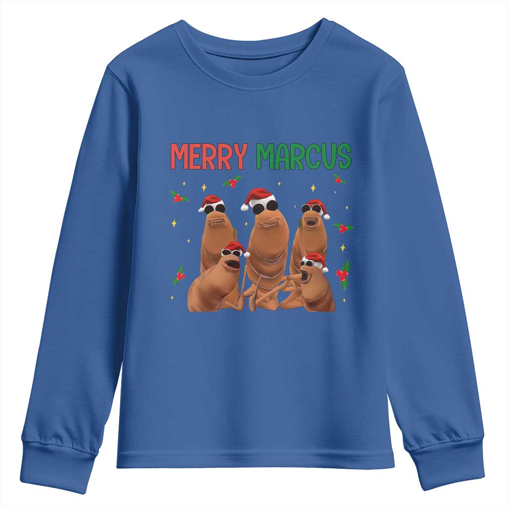 Marcus The Worm Christmas Meme Youth Sweatshirt Funny Brain Rot Gen Z Xmas - Wonder Print Shop