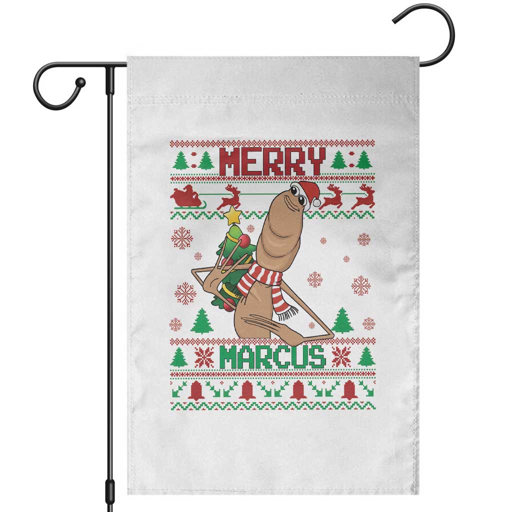 Marcus The Worm Robert Meme Christmas Garden Flag Funny Brain Rot Xmas - Wonder Print Shop