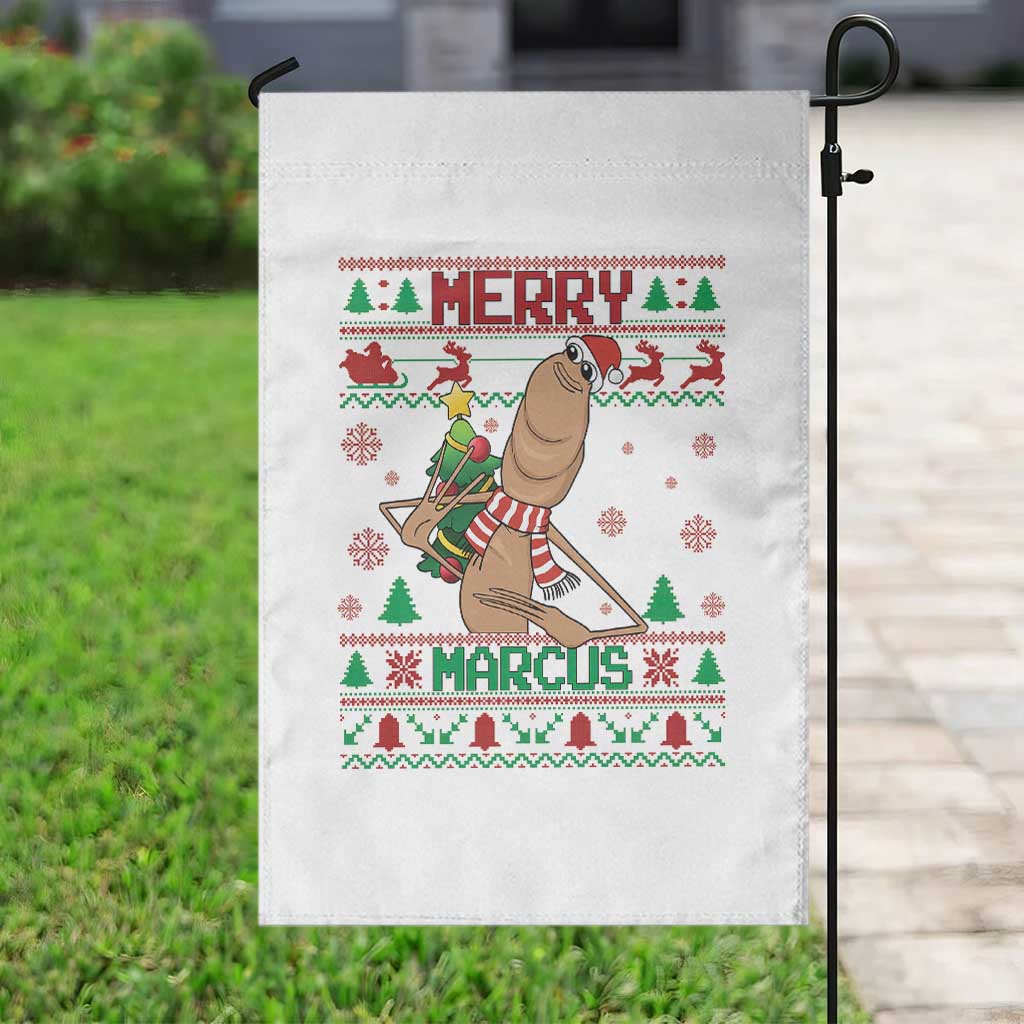 Marcus The Worm Robert Meme Christmas Garden Flag Funny Brain Rot Xmas - Wonder Print Shop
