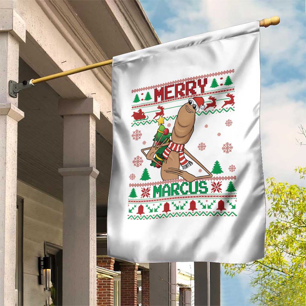 Marcus The Worm Robert Meme Christmas Garden Flag Funny Brain Rot Xmas - Wonder Print Shop