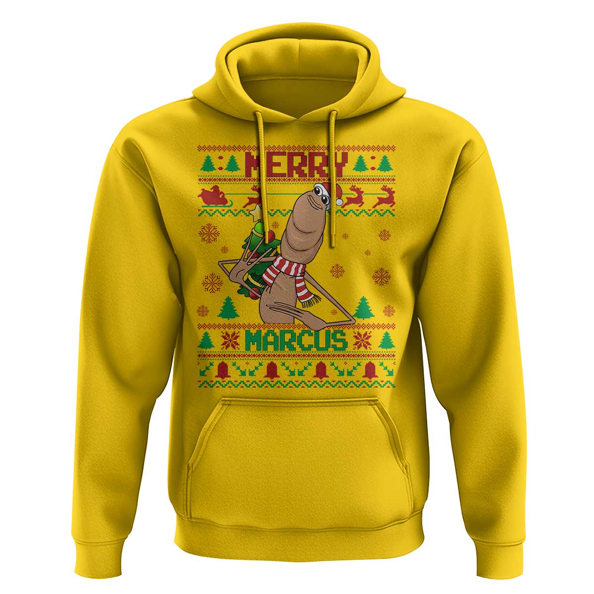 Marcus The Worm Robert Meme Christmas Hoodie Funny Brain Rot Xmas - Wonder Print Shop