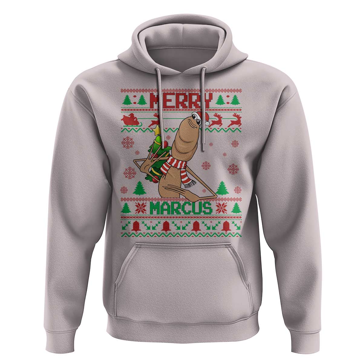 Marcus The Worm Robert Meme Christmas Hoodie Funny Brain Rot Xmas - Wonder Print Shop