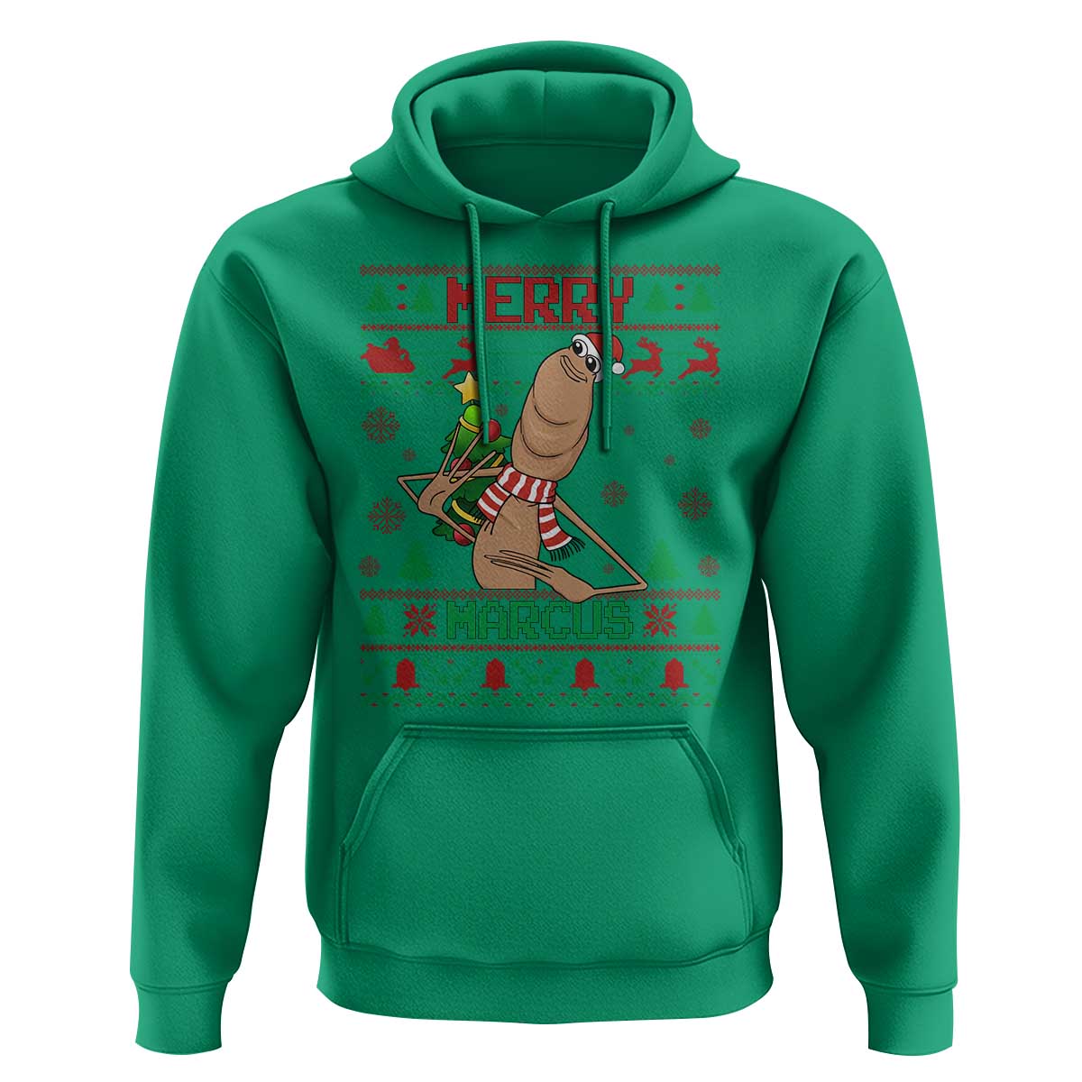 Marcus The Worm Robert Meme Christmas Hoodie Funny Brain Rot Xmas - Wonder Print Shop