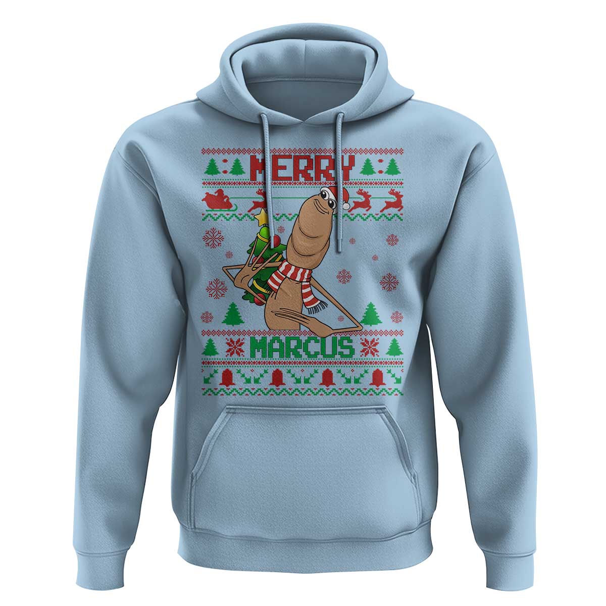 Marcus The Worm Robert Meme Christmas Hoodie Funny Brain Rot Xmas - Wonder Print Shop