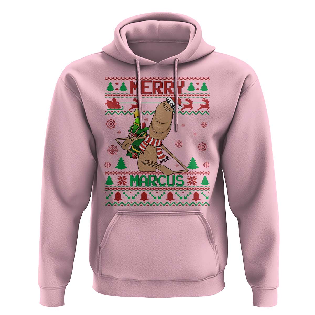Marcus The Worm Robert Meme Christmas Hoodie Funny Brain Rot Xmas - Wonder Print Shop