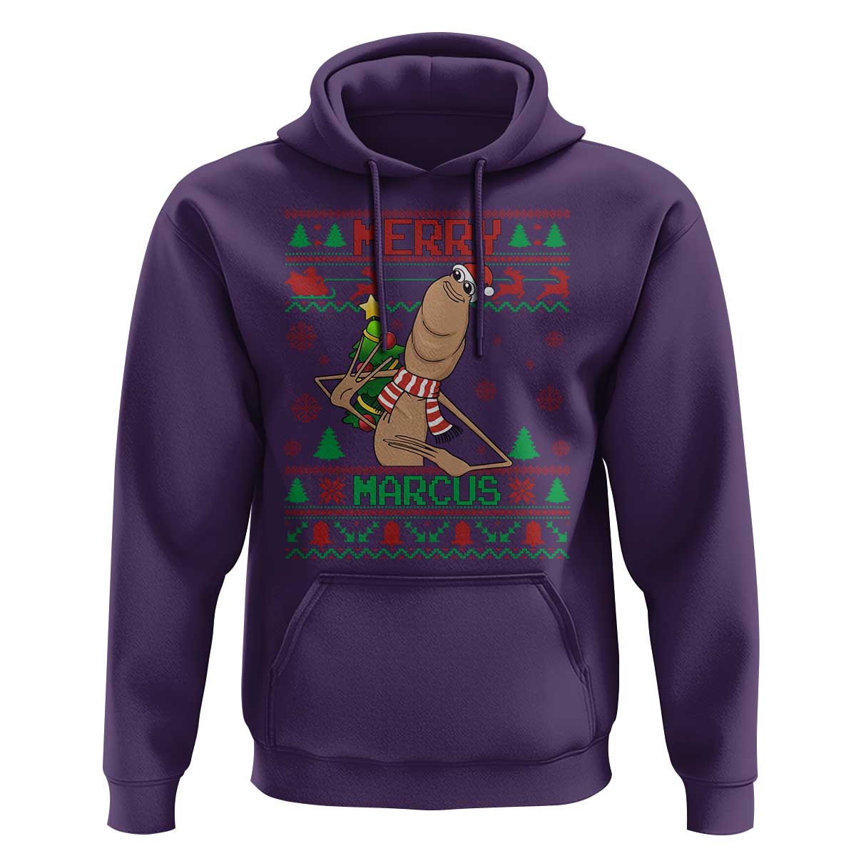 Marcus The Worm Robert Meme Christmas Hoodie Funny Brain Rot Xmas - Wonder Print Shop