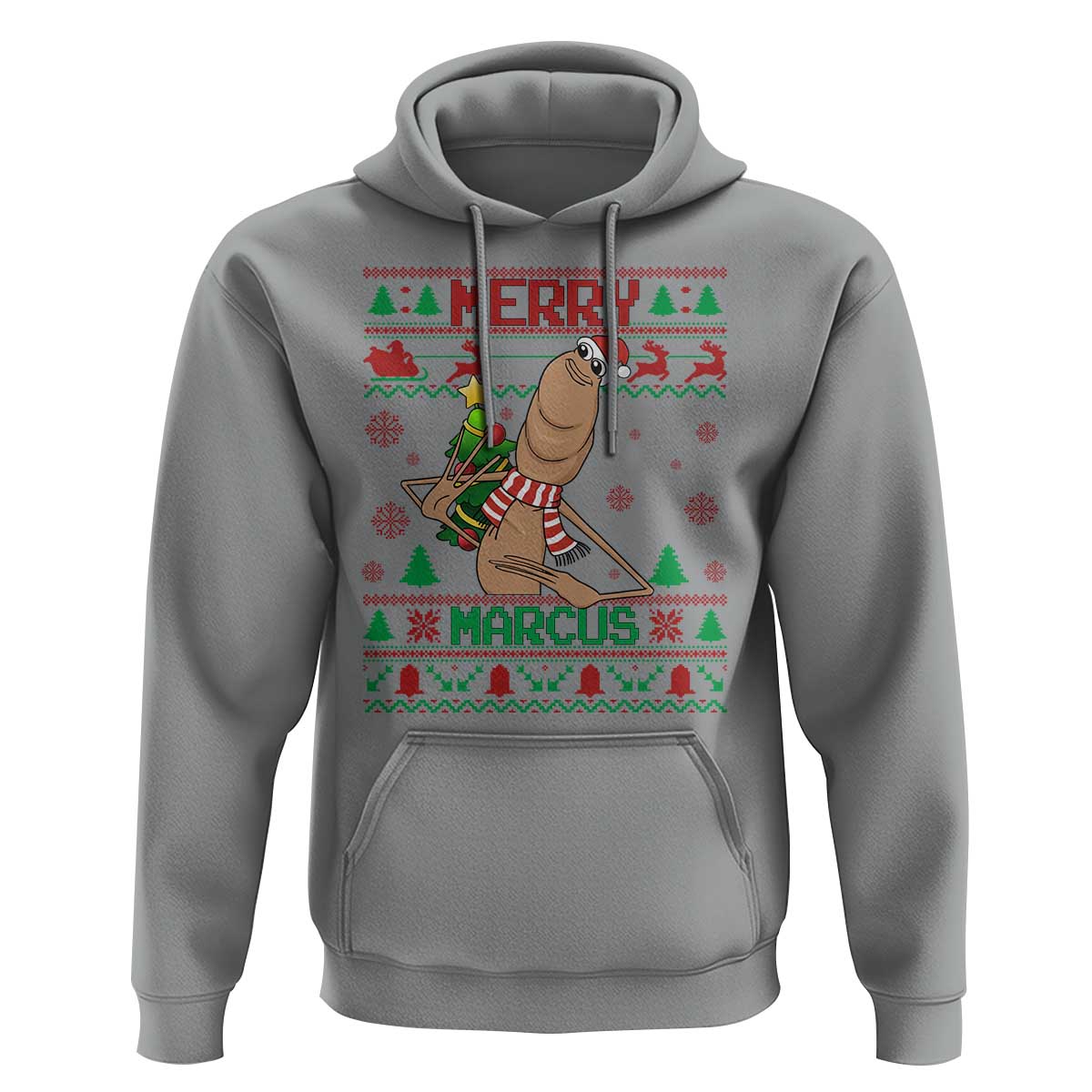 Marcus The Worm Robert Meme Christmas Hoodie Funny Brain Rot Xmas - Wonder Print Shop