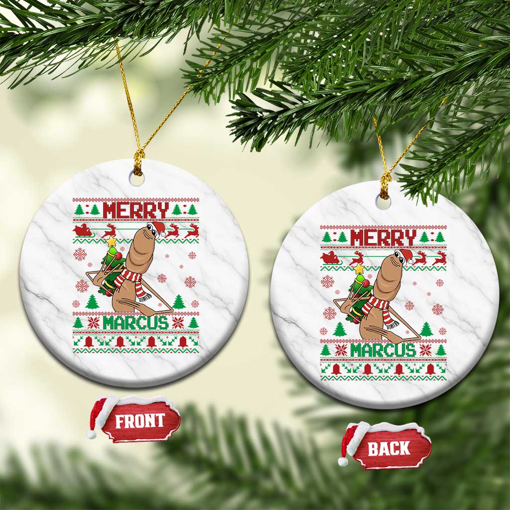 Marcus The Worm Robert Meme Christmas Ceramic Ornament Funny Brain Rot Xmas - Wonder Print Shop