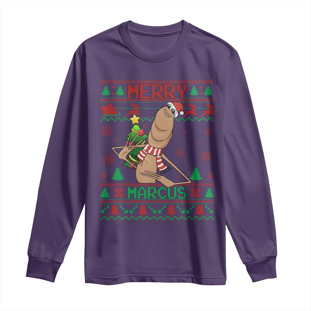 Marcus The Worm Robert Meme Christmas Long Sleeve Shirt Funny Brain Rot Xmas - Wonder Print Shop