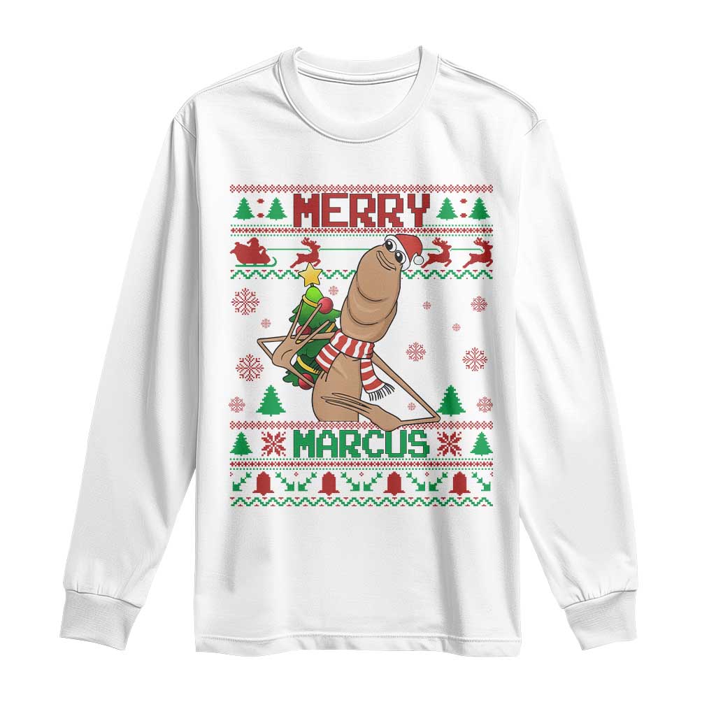 Marcus The Worm Robert Meme Christmas Long Sleeve Shirt Funny Brain Rot Xmas - Wonder Print Shop