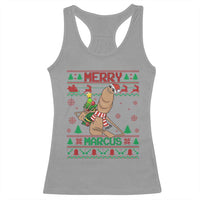 Marcus The Worm Robert Meme Christmas Racerback Tank Top Funny Brain Rot Xmas - Wonder Print Shop