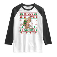 Marcus The Worm Robert Meme Christmas Raglan Shirt Funny Brain Rot Xmas - Wonder Print Shop