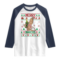Marcus The Worm Robert Meme Christmas Raglan Shirt Funny Brain Rot Xmas - Wonder Print Shop