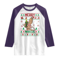 Marcus The Worm Robert Meme Christmas Raglan Shirt Funny Brain Rot Xmas - Wonder Print Shop