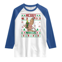 Marcus The Worm Robert Meme Christmas Raglan Shirt Funny Brain Rot Xmas - Wonder Print Shop