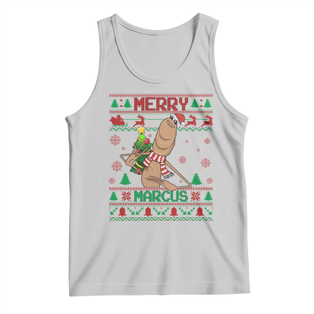 Marcus The Worm Robert Meme Christmas Tank Top Funny Brain Rot Xmas - Wonder Print Shop